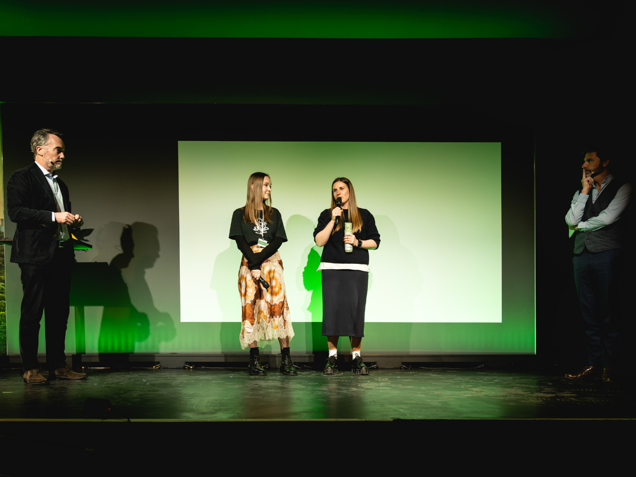 Picture show the Green Alley Award stage and the interview with Julia Bialetska, Co-Founder & CEO of S.Lab